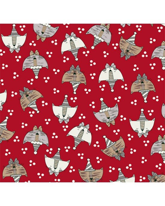 Tecido Estampado Cat cor - 05 (vermelho)