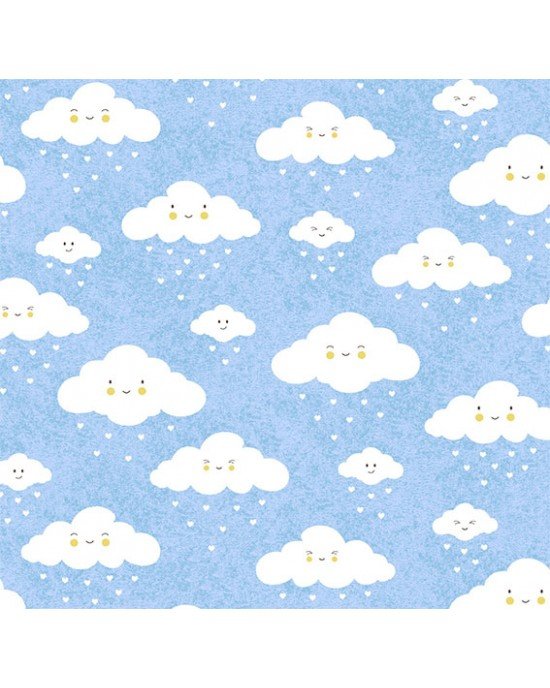 Tecido Estampado Nuvem cor - 07 (azul)
