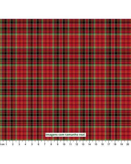 Tecido Tricoline Estampa Xadrez Natal Fio Tinto Verde Vermelho